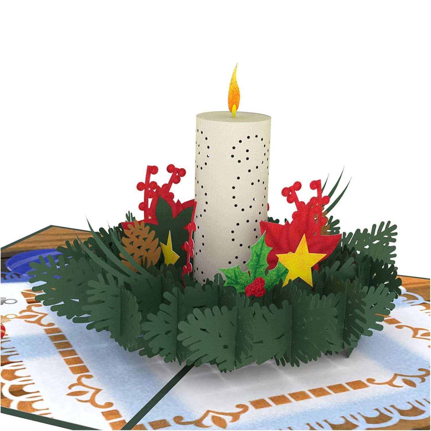 Weihnachtskerzen 3D Pop-Up Karte