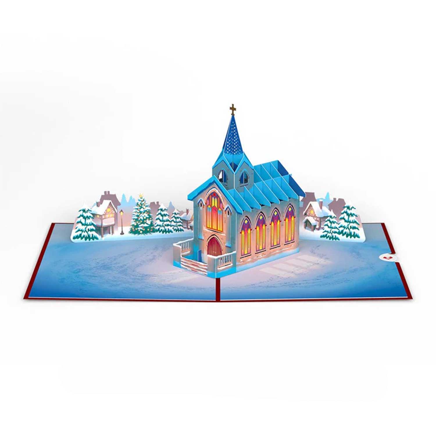 Weihnachts- Weihnachtskapelle mit Buntglass 3D Pop-Up Karte