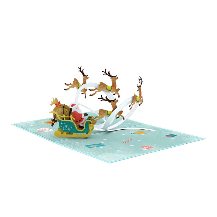 Weihnachtsschlitten 3D Pop-Up Karte