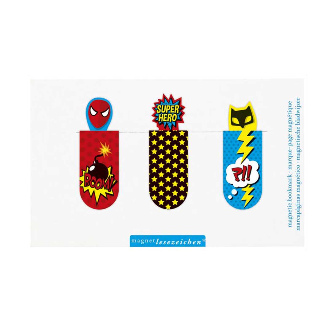 Magnetic bookmark superheroes