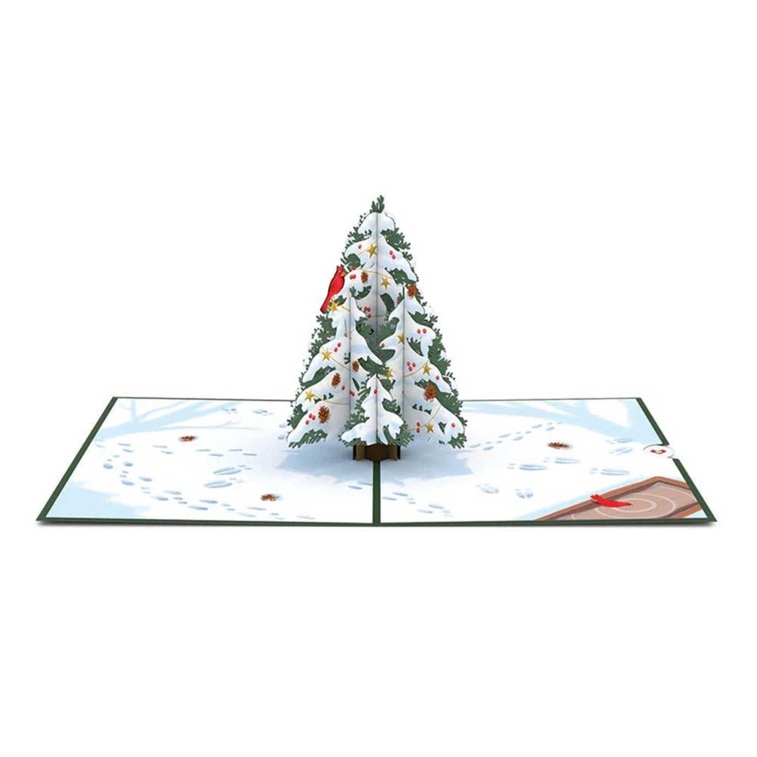 Verschneiter Weihnachtsbaum 3D Pop-Up Karte