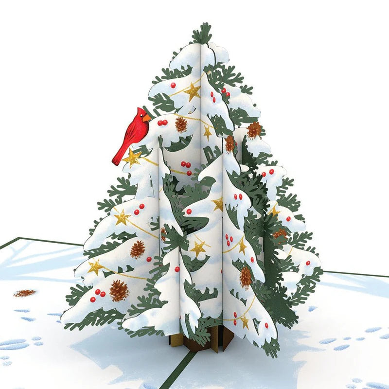 Verschneiter Weihnachtsbaum 3D Pop-Up Karte